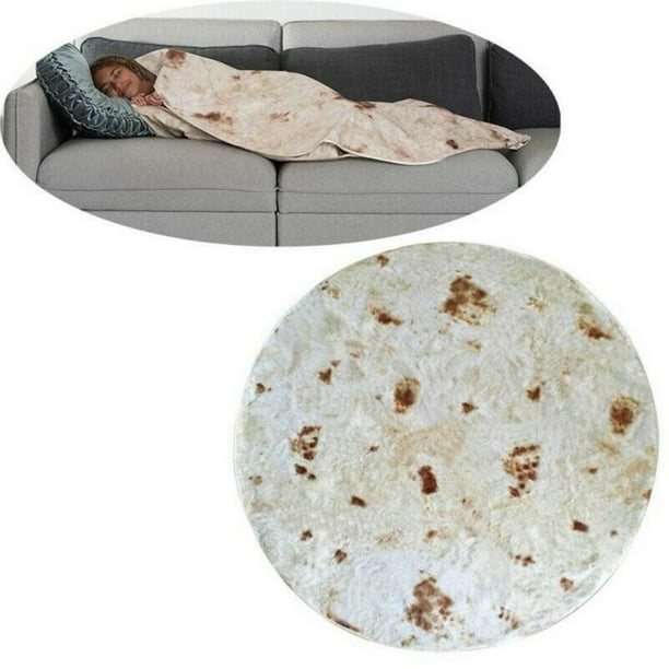 Burrito Funny Blanket Throw Tortilla Texture Super Soft Fleece Throw Blanket